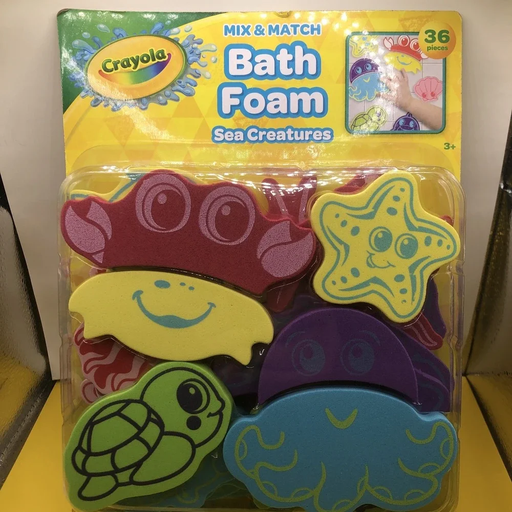 Crayola Bath Foam Sea Creatures Mix and Match Bath Time Fun Kids 36 Pieces Float